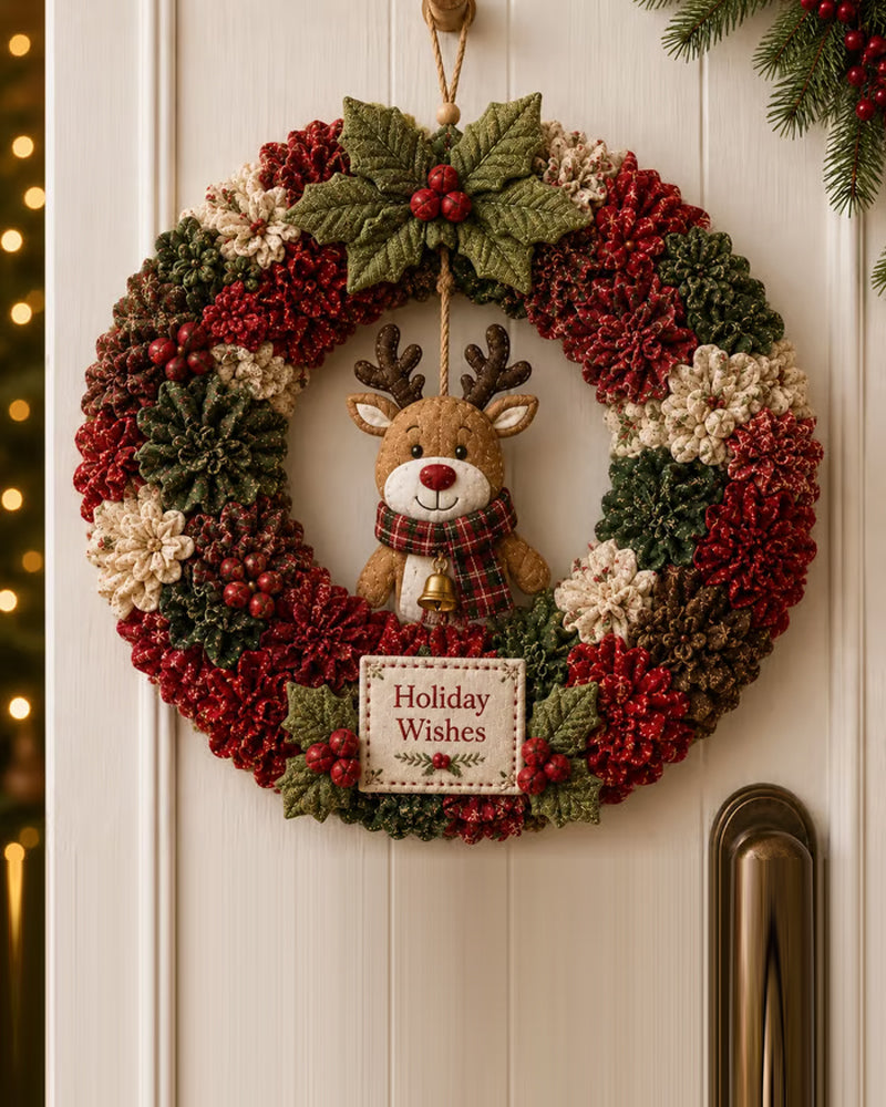 ❄️🎄 3D-Stoff-Steckkranz-Bastelset