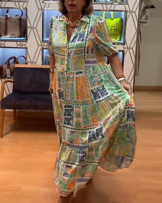 Kleid A-Saum Kurzärmelig