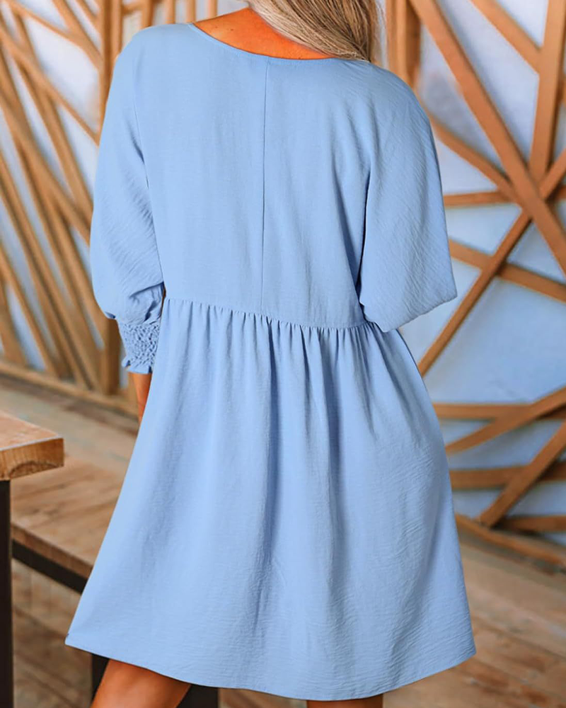 Kleid Damen Unifarben taillierend