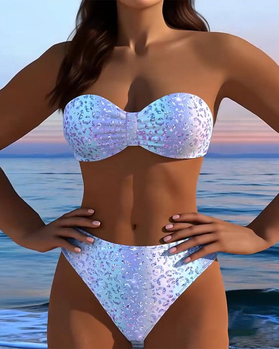 Bikini Leopardenmuster Bandeau