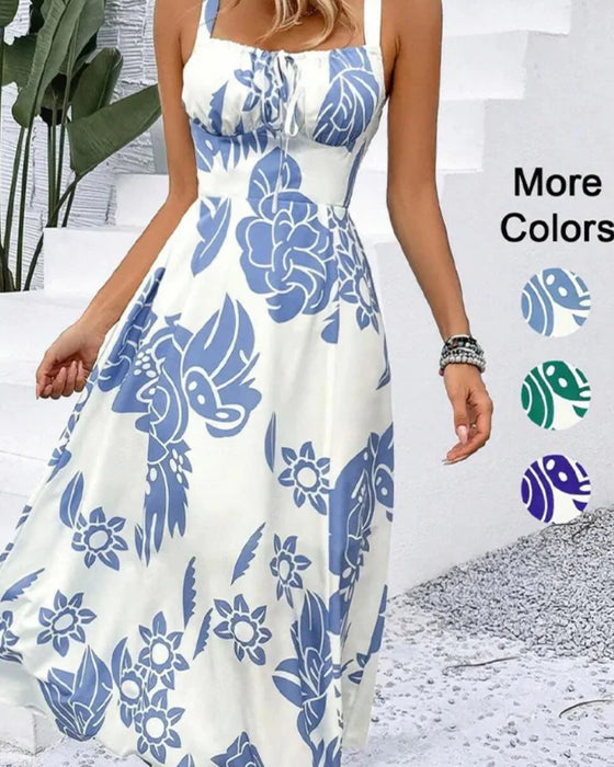 Kleid Elegant Träger Druck