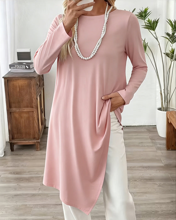 Top Asymmetrisch Midilänge Unifarben