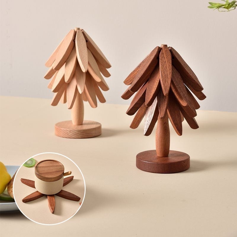 👍Baum Massivholz Isolierung Platzset