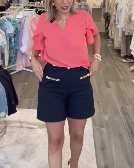 Shorts Mit Kettenverzierung Lässig