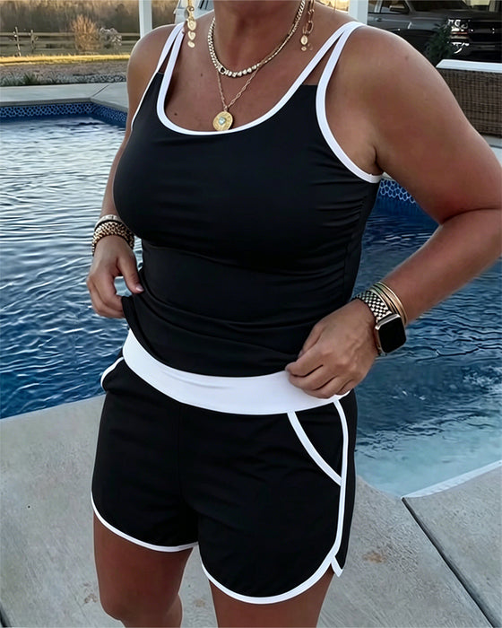 Tankini Mit Farbkontrast Paspelierung Und Biese