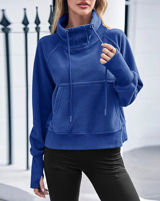 Sweatshirt Lässig Kordelzug Pullover