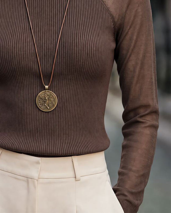 Top Halber Rollkragen Raglan