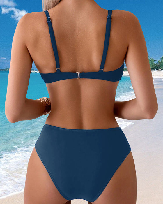Bikini Bedruckter Urlaubsstil Sexy Zweiteilig