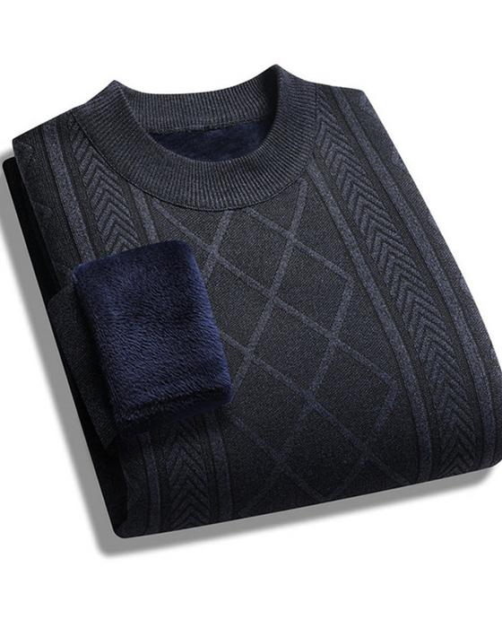 Pullover HerrenS Winter Flauschgefütterter Warmer Gestrickter