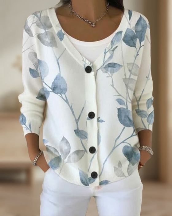 Cardigan Mit Botanisch-Inspirierter Stimmung