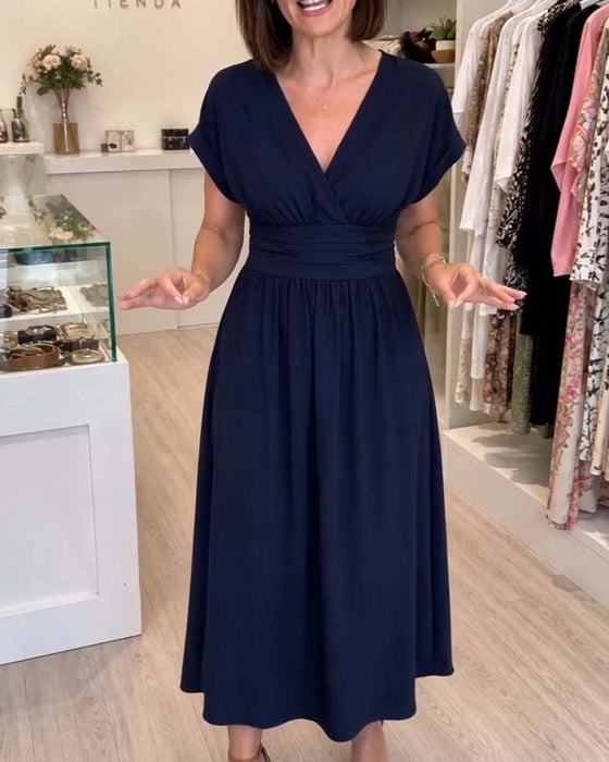 Kleid V-Ausschnitt Tailliert A-Linie