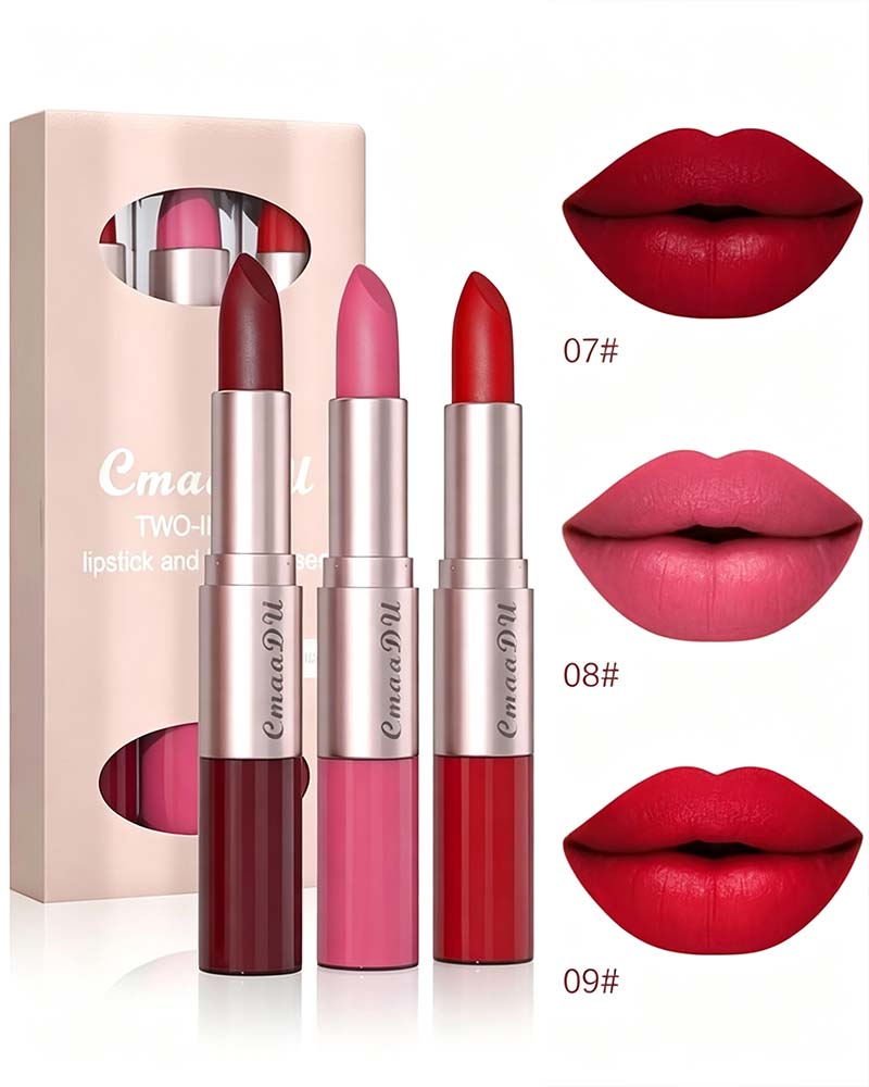 Set 2-In-1 Doppelendig Lippenstift Und Lipgloss