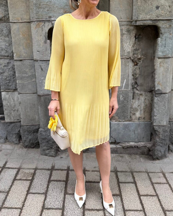 Kleid Damen Elegant Plissiert