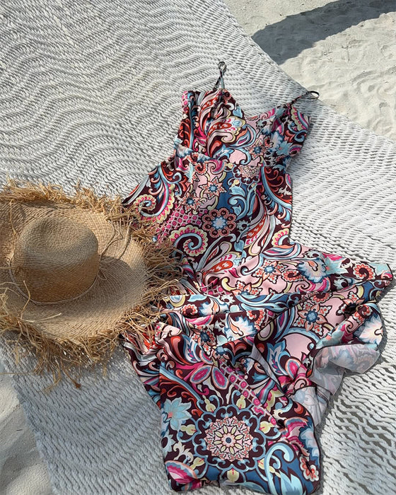 Kleid Strand Urlaub Bedruckt Umhängetasche