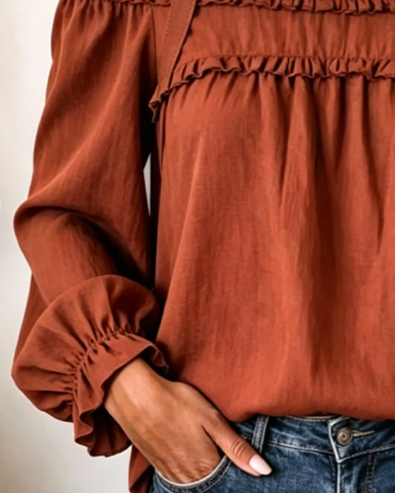 Blusen Off-Shoulder Spaghettiträger Puff Ärmel