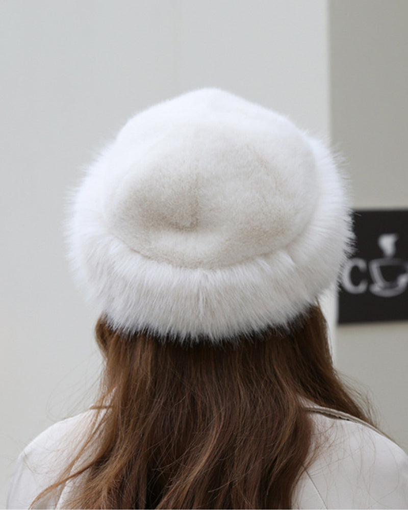 Damenmütze Im Mongolischen Stil Aus Dickem, Warmem Plüsch