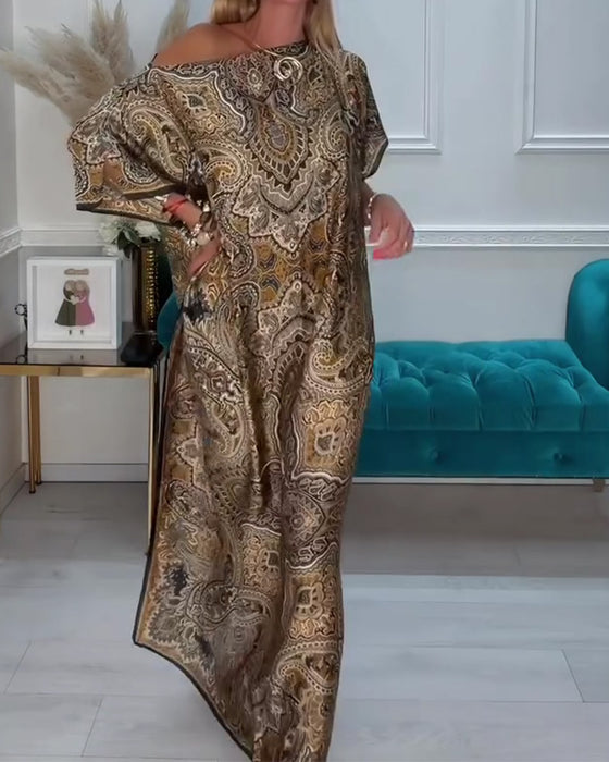 Kleid Ein-Schulter Asymmetrisch Off-Schulter Urlaub Maxi