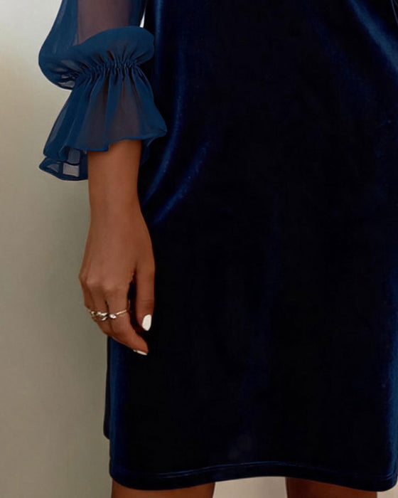 Kleid Hemdkragen Rüsche