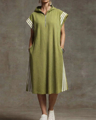 Kleid mit Kapuze Colorblock Casual