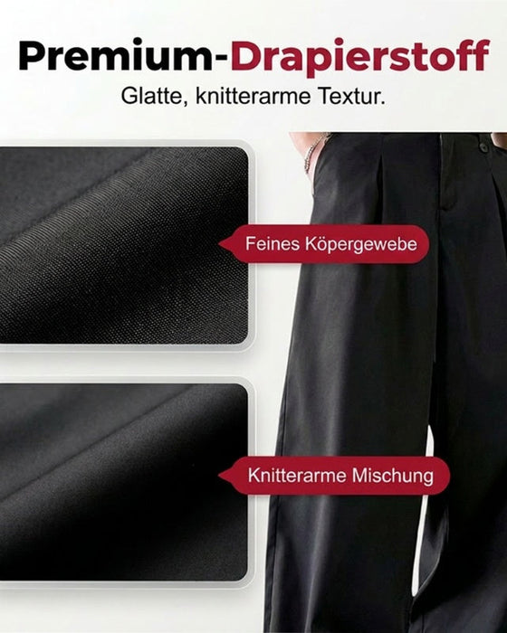 Hose Hohe Taille Knopf Hosenladen Breites Bein