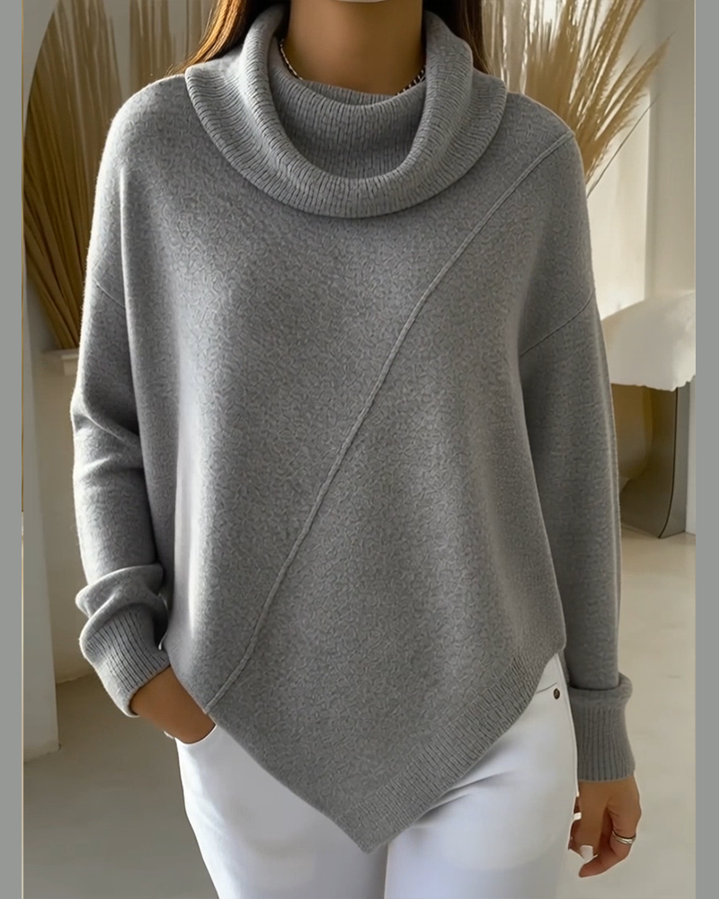 Pullover asymmetrischer Schalkragen
