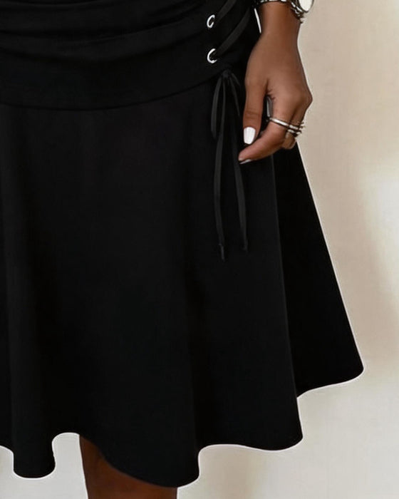 Kleid Herz-Ausschnitt Binden Träger