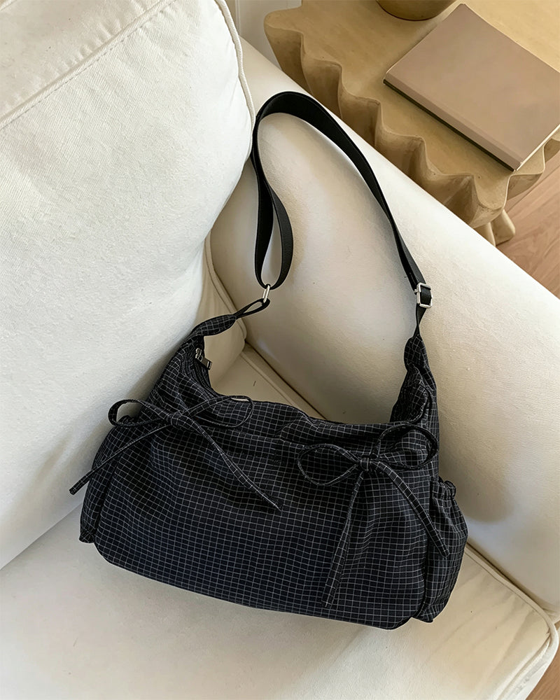 Tasche Schleife Karo Crossbody