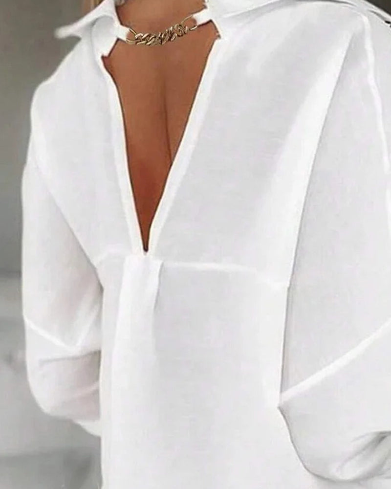 Hemdkleid Rückenausschnitt Design modisch