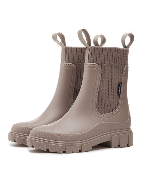 ☔️Stiefel Wasserdicht Rutschfest Dicke Sohle Mittelschaft