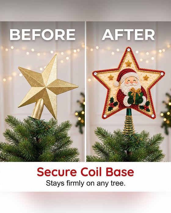 DIY Fünfzackiger Stern Diamantmalerei Weihnachtsbaumspitze