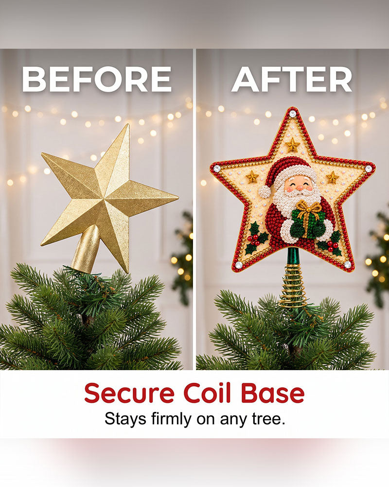 DIY Fünfzackiger Stern Diamantmalerei Weihnachtsbaumspitze