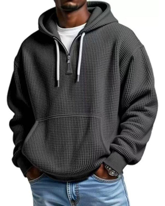 Hoodie Herren Einfarbig Reißverschluss Pullover