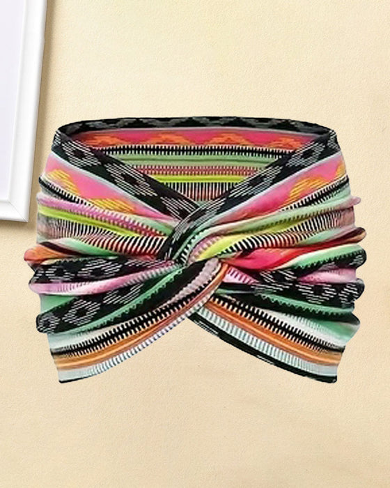 Haarband Vintage Stil Breit Krawatte-Farbe
