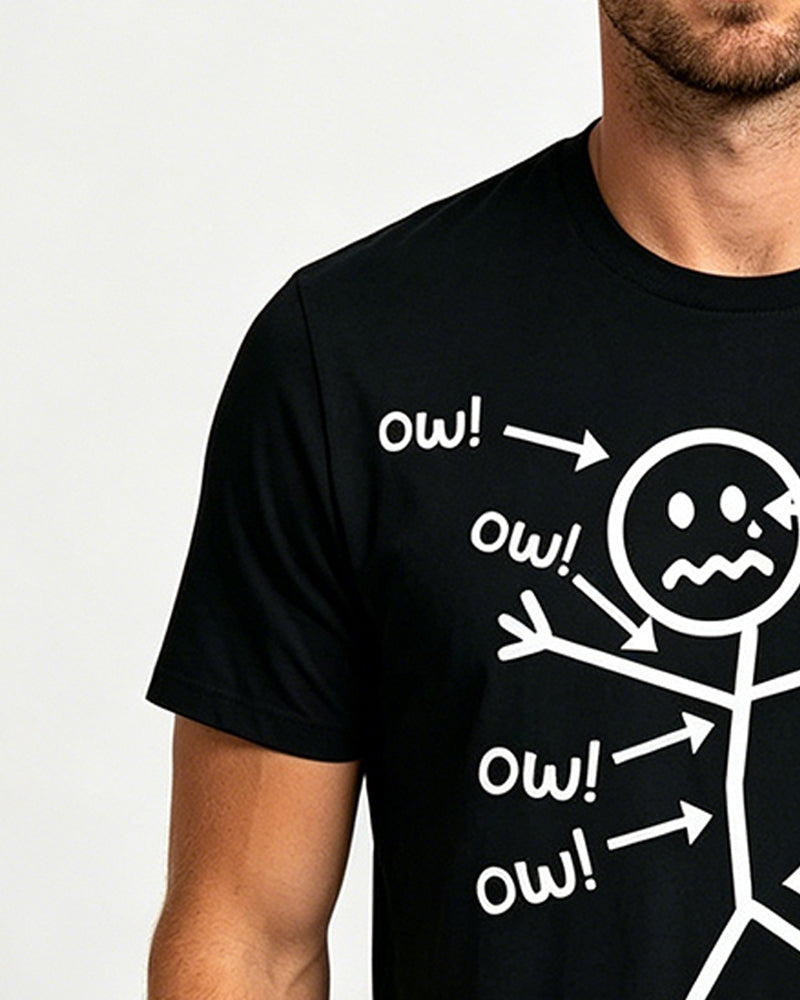 T-Shirt Match Print Baumwolle Lässig