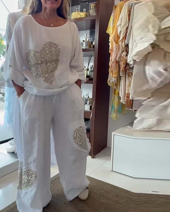 Set Einfach Paillette Herz