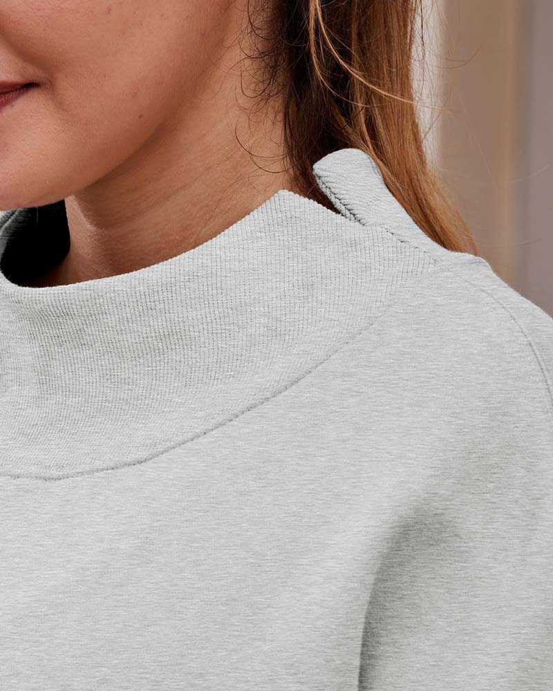 Sweatshirt Drop Schulter Uni Langarm