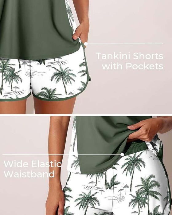 Tankini Farbblock Boyleg Bedruckt