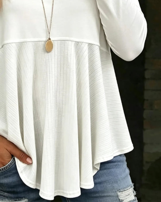 Bluse Mode V-Ausschnitt Uni Farbe