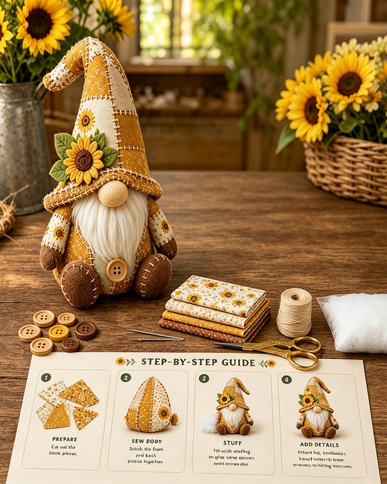 🧵 DIY Patchwork Gnome Set – Erstelle Deinen Eigenen Bezaubernden Gnom 🧙‍♂️