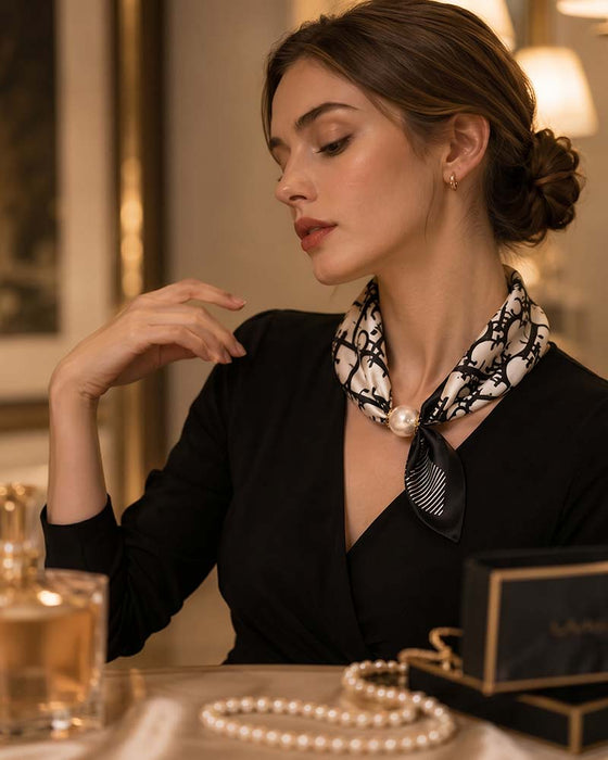 Müheloser Glamour: Perlenkettenschal 🧣