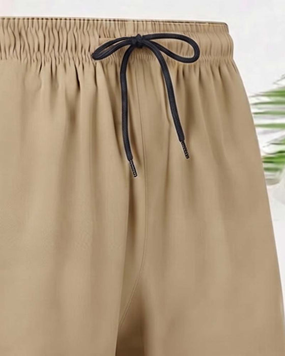 Shorts Kordelzug Reißverschluss Gummibund