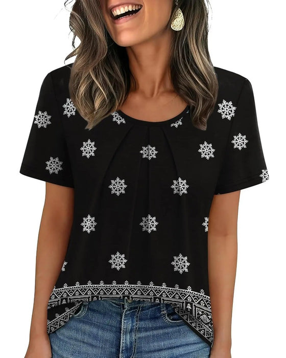 T-Shirt Vintage Plissiert Kurzarm