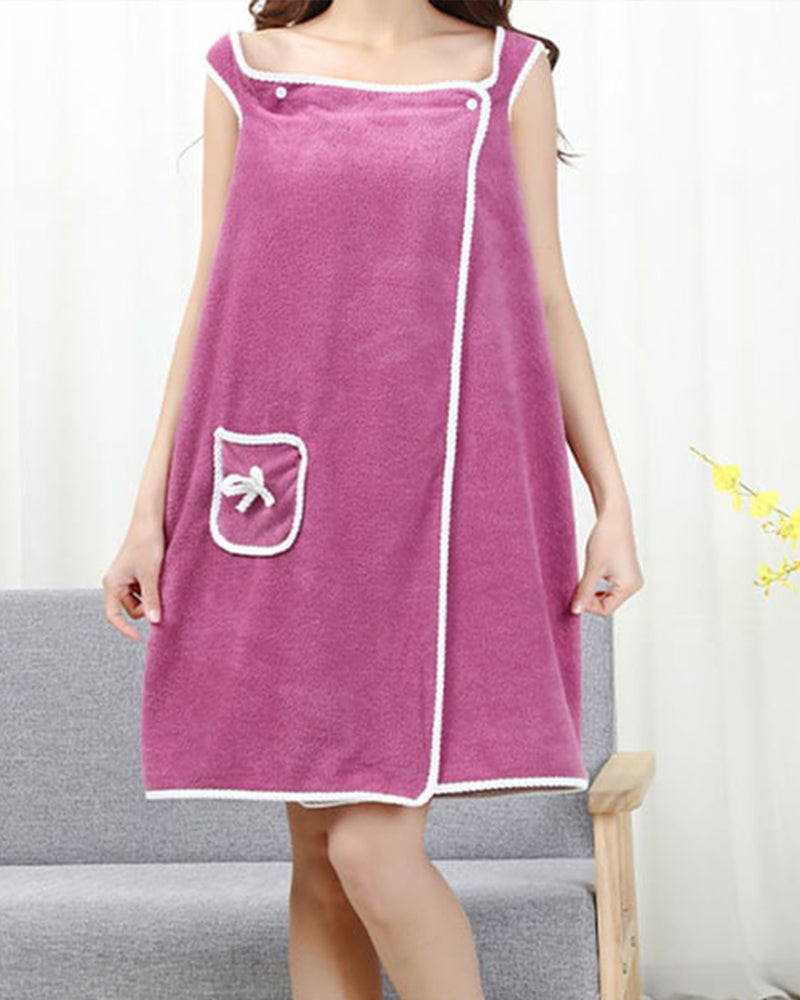 Bademantel Damen Korallen Fleece