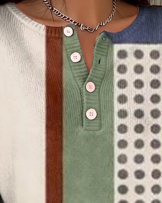 Pullover mit langen Ärmeln und Colorblocking