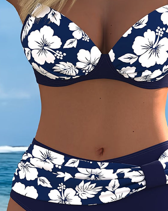 Bikinis Hibiscus Print Zweiteilig
