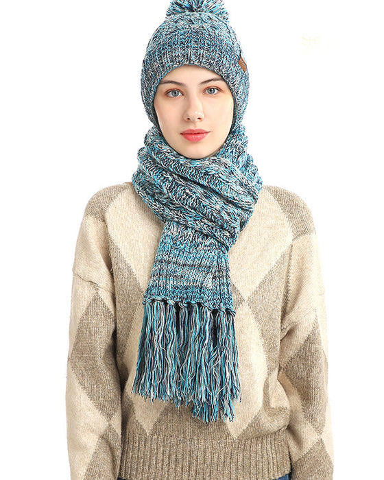 Dreiteiliges Set Hut Gestrickt Wolle