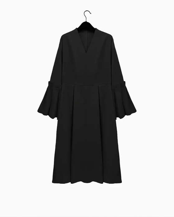 Kleid eleganter V-Ausschnitt Schirmärmel