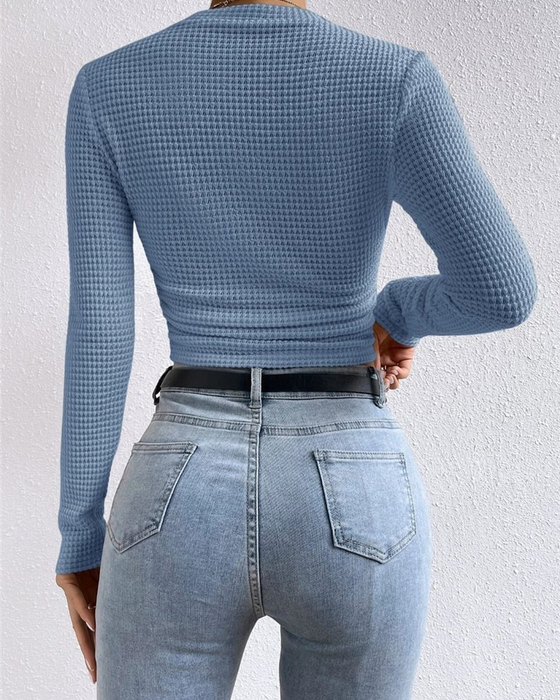 Oberteil Slim Fit Vielseitig Langarm