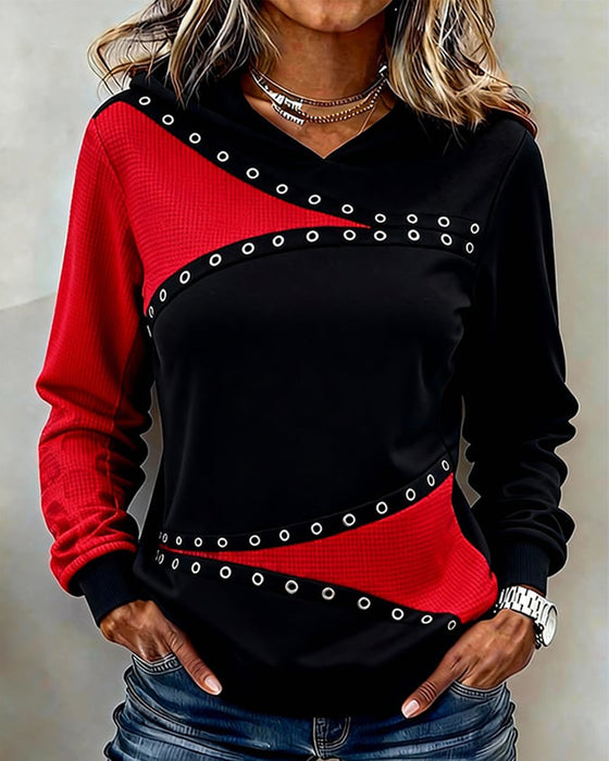 Lässiger Kapuzenpulli mit Farbkontrast