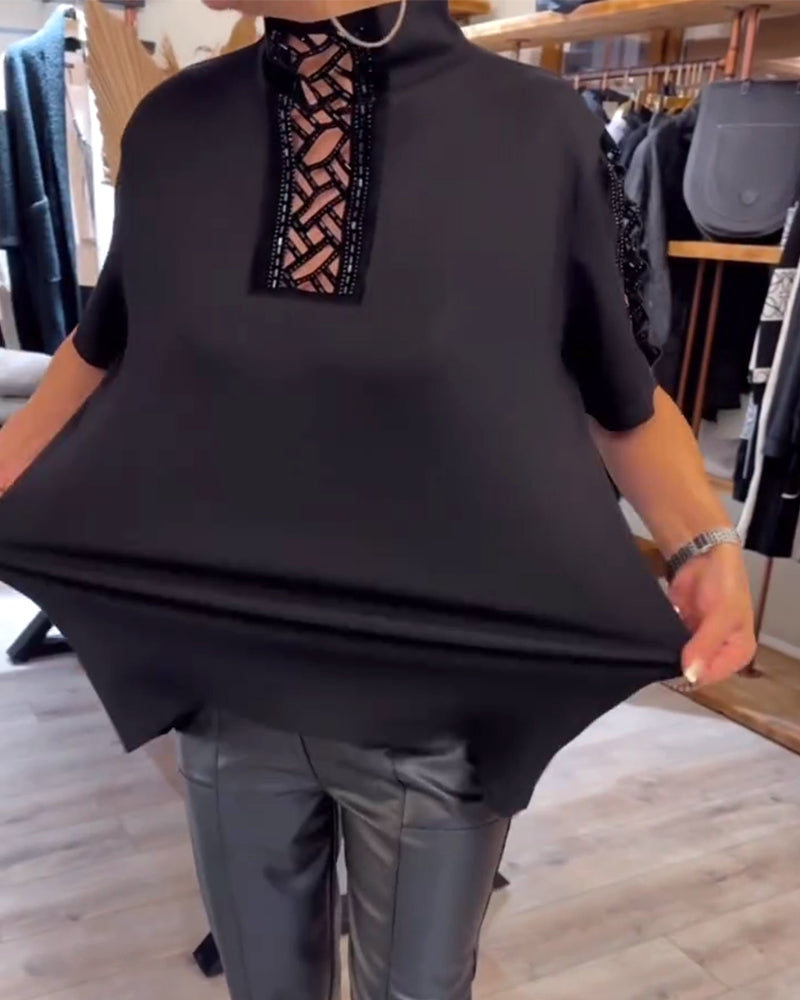 Top Modisch Kurzärmig Ausschnitt